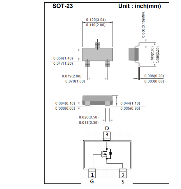 Mechanical Drawing - PANJIT PJA3439-AU P-Ch Enhancement Mode MOSFETs